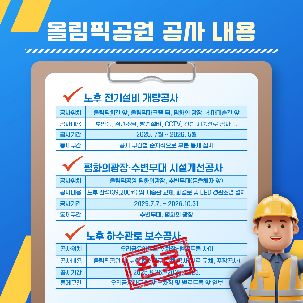 올림픽공원 공사 내용